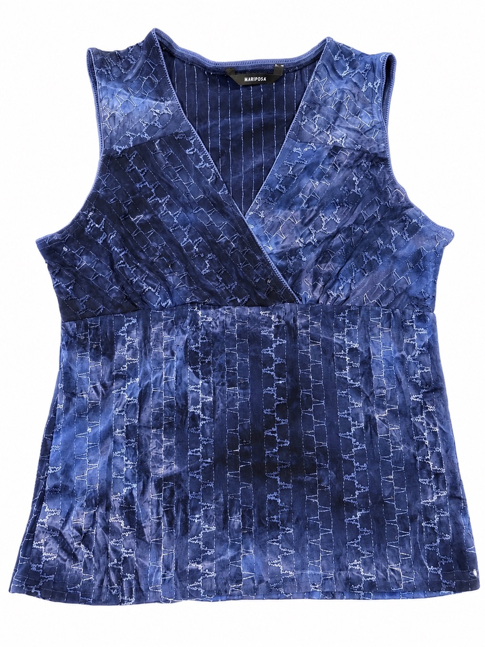 Vintage Y2K Navy Blue Tie Dye Sequin Sleeveless Top NWT Womens size XL Fairycore